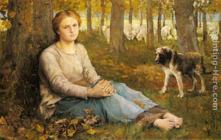 A Shepherdess and her Flock painting - John Macallan Swan A Shepherdess and her Flock art painting